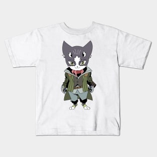 Nyanta Cat Shiroe Friend Kids T-Shirt